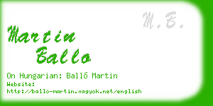 martin ballo business card